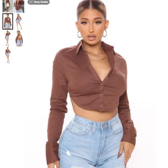 NWT! Fashion Nova Cater To You Top - Brown | Medium - Picture 1 of 5